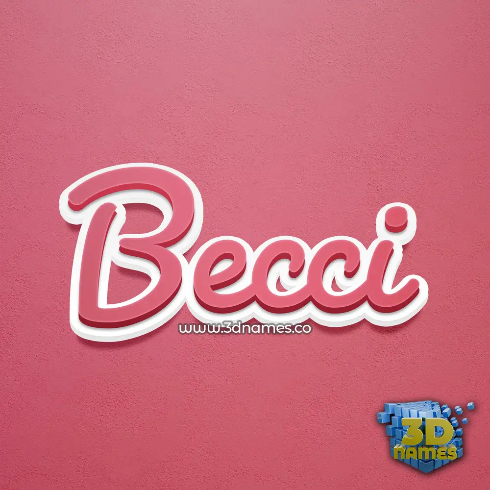 becci in Red Scribble style - 3D name wallpaper