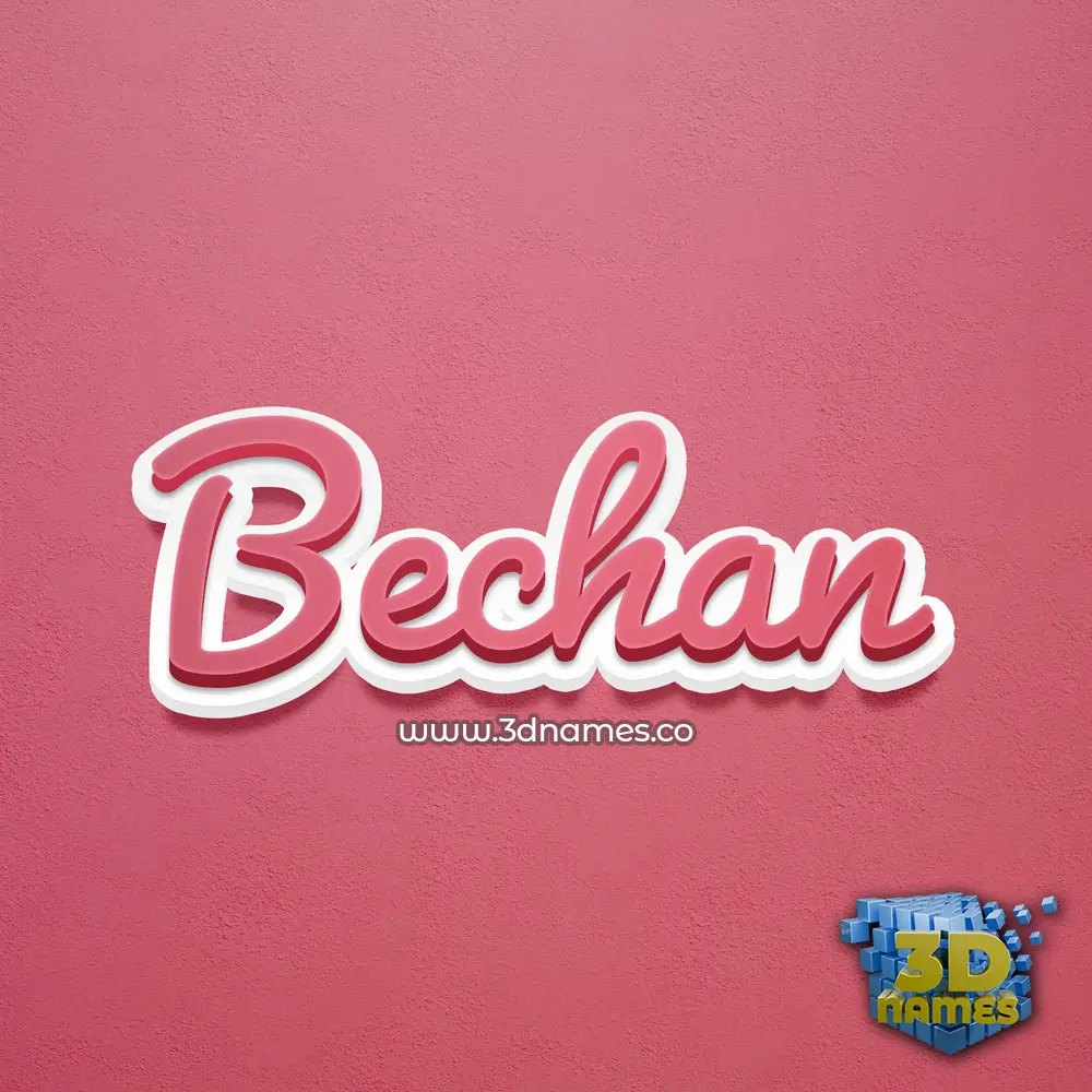 bechan in Red Scribble style - 3D name wallpaper