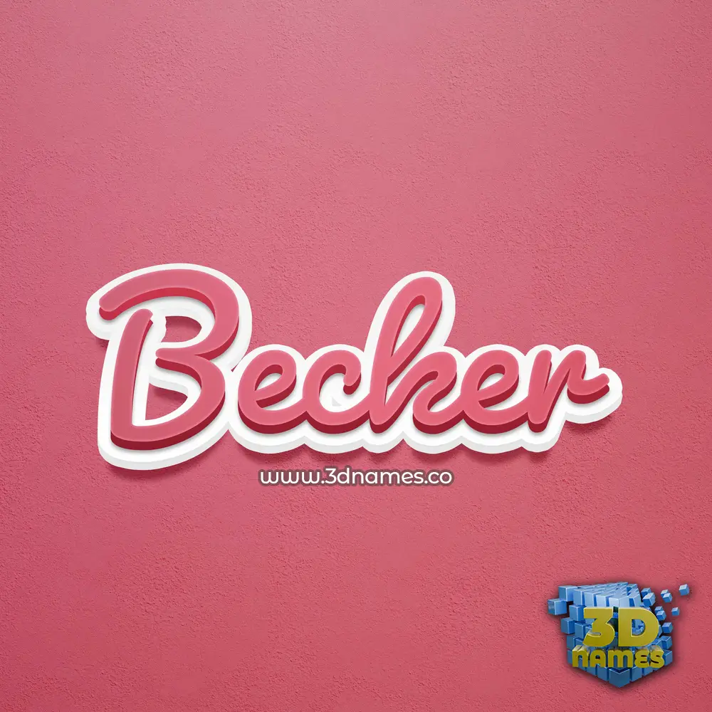 becker in Red Scribble style - 3D name wallpaper