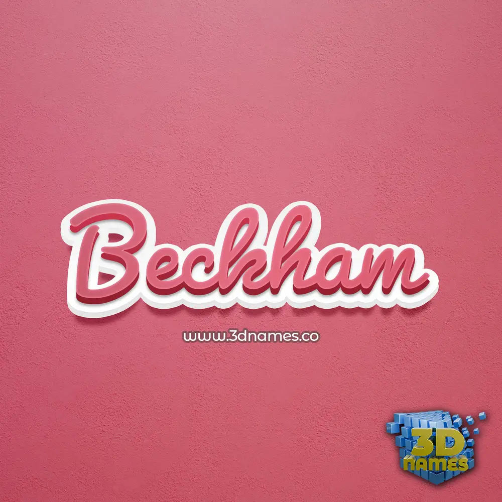 beckham in Red Scribble style - 3D name wallpaper