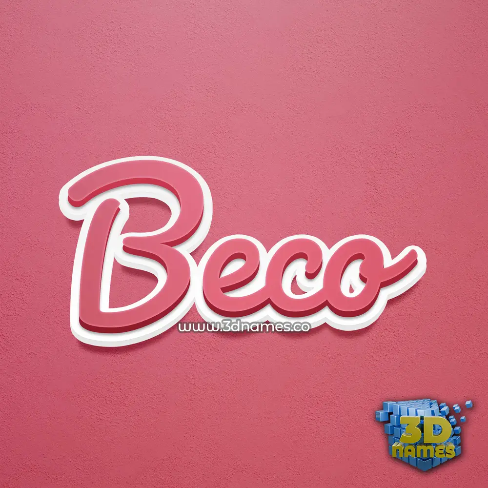 beco in Red Scribble style - 3D name wallpaper