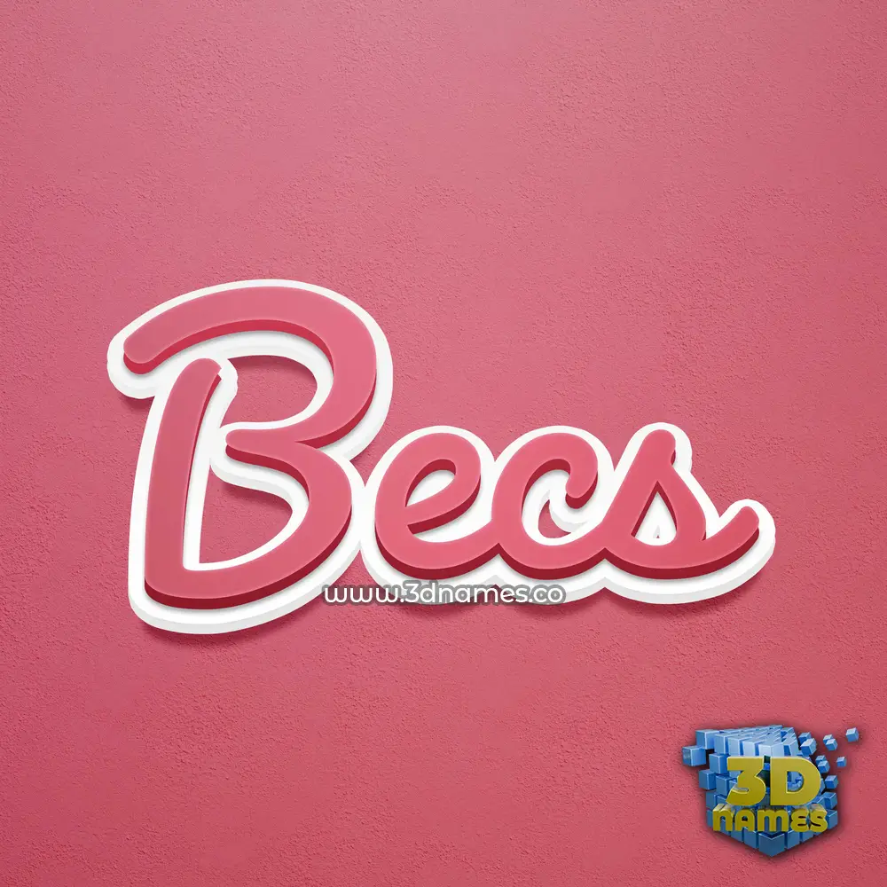becs in Red Scribble style - 3D name wallpaper
