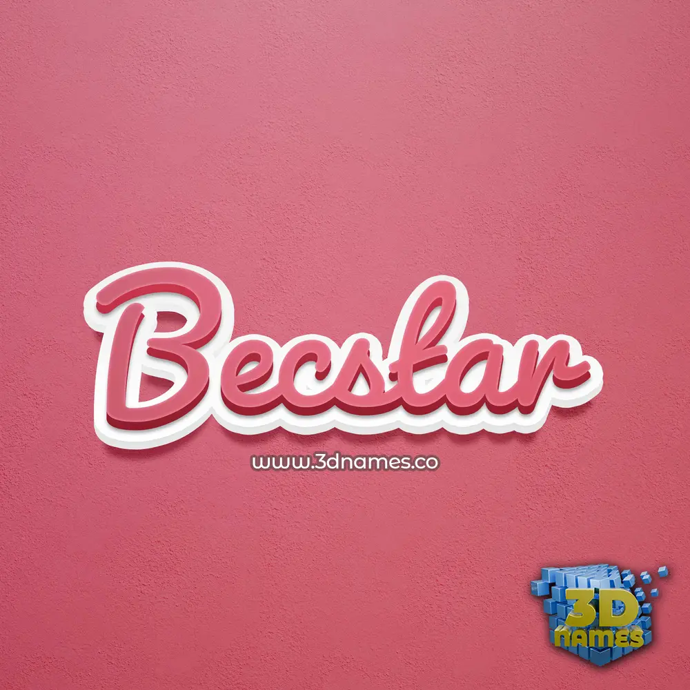 becstar in Red Scribble style - 3D name wallpaper