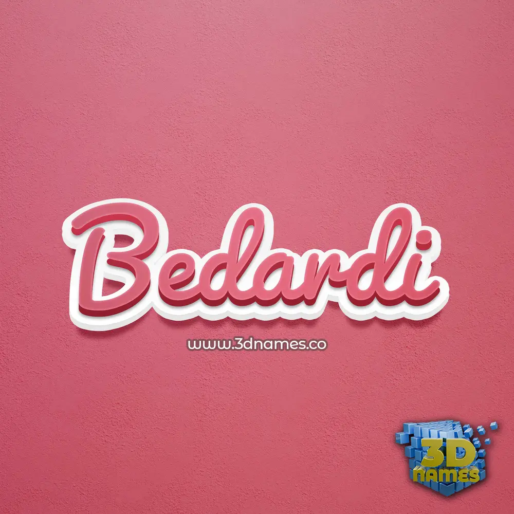 bedardi in Red Scribble style - 3D name wallpaper