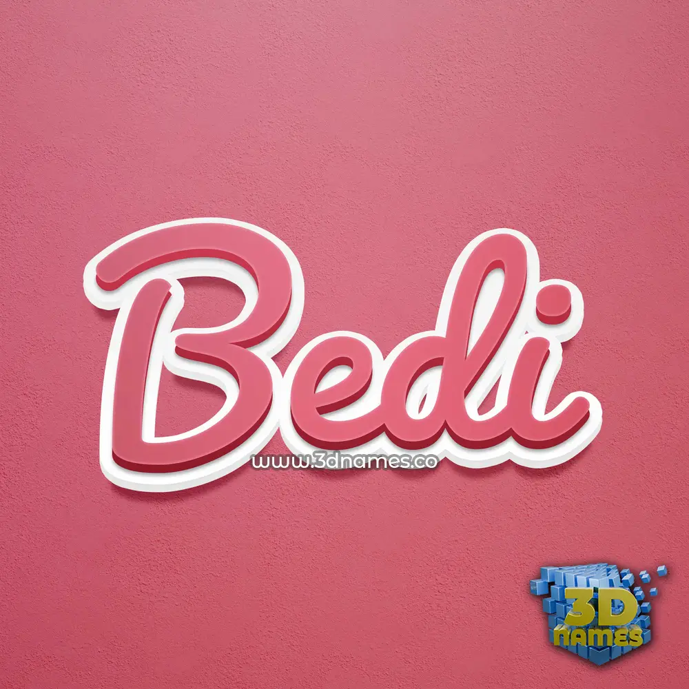 bedi in Red Scribble style - 3D name wallpaper
