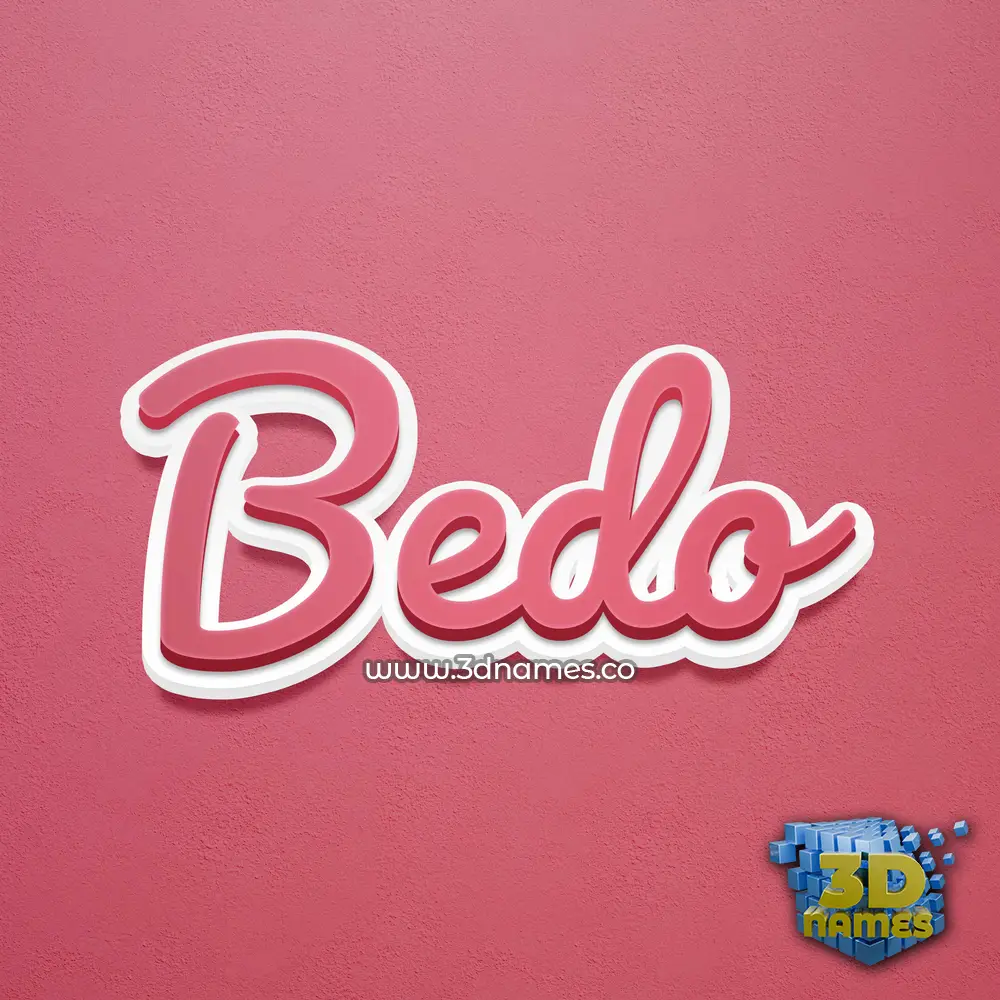 bedo in Red Scribble style - 3D name wallpaper