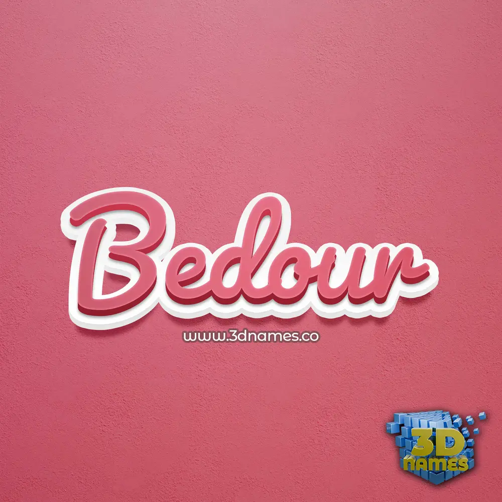 bedour in Red Scribble style - 3D name wallpaper