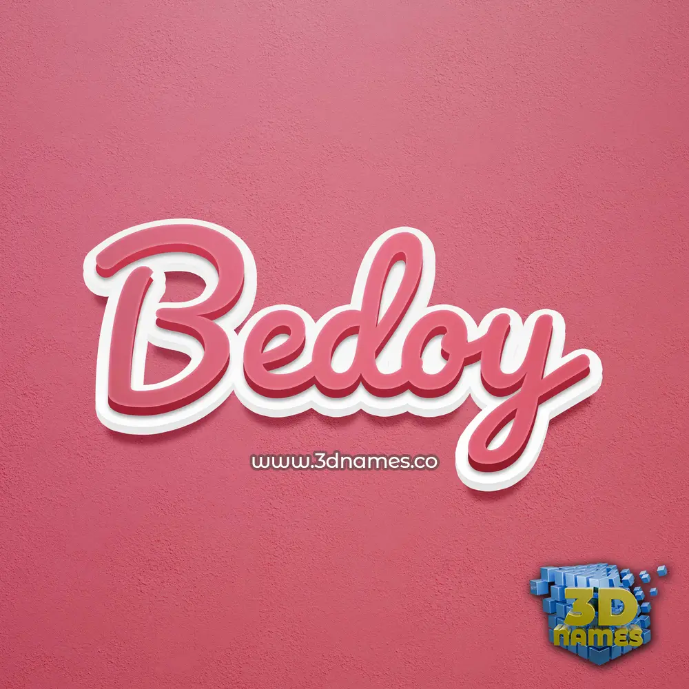 bedoy in Red Scribble style - 3D name wallpaper