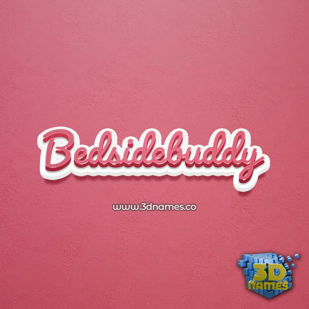 bedsidebuddy in Red Scribble style - 3D name wallpaper
