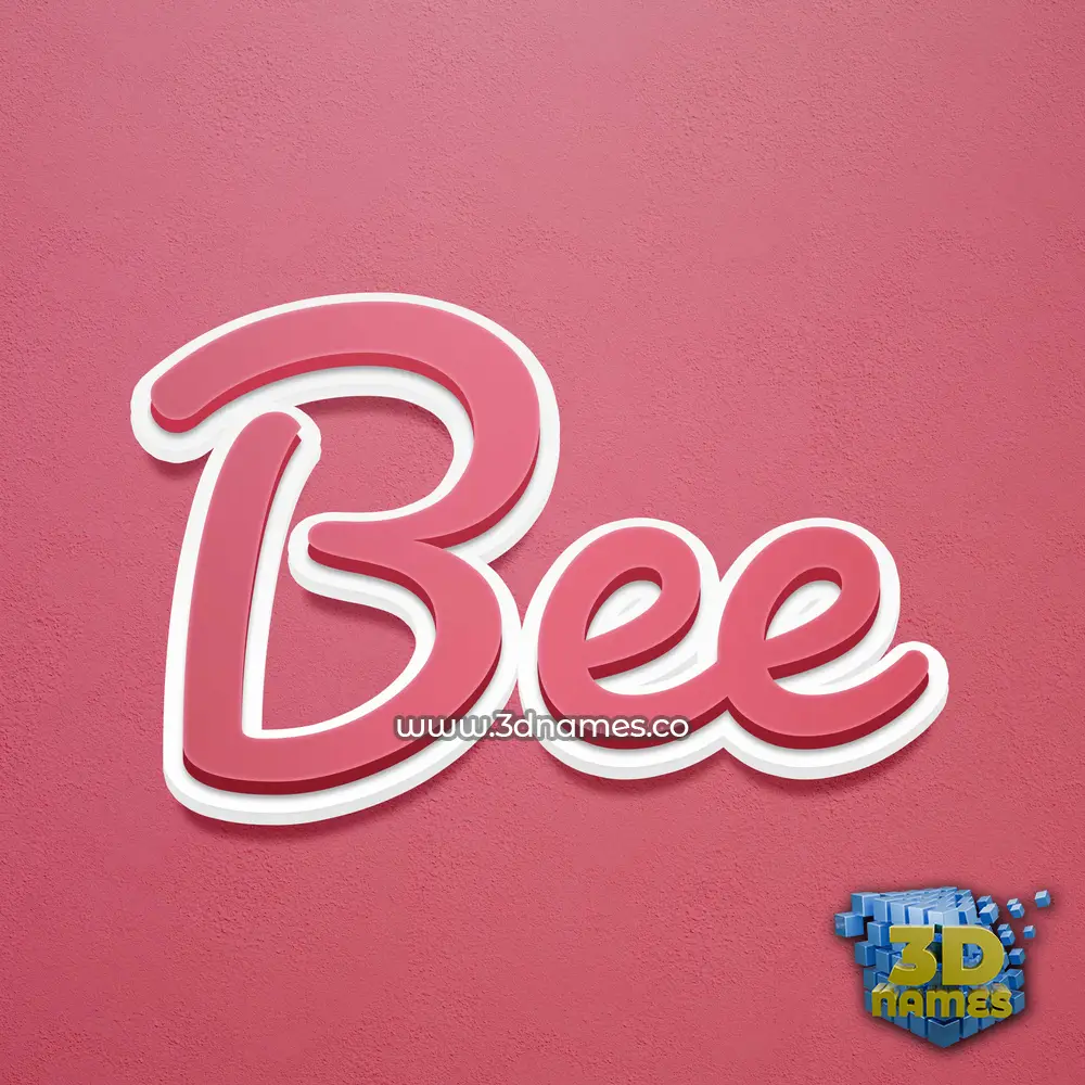 bee in Red Scribble style - 3D name wallpaper