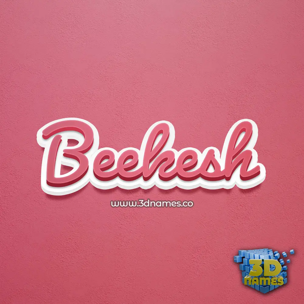 beekesh in Red Scribble style - 3D name wallpaper