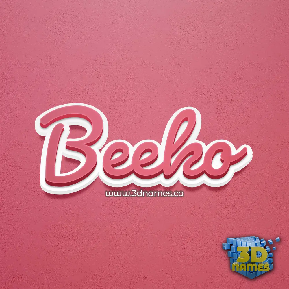 beeko in Red Scribble style - 3D name wallpaper