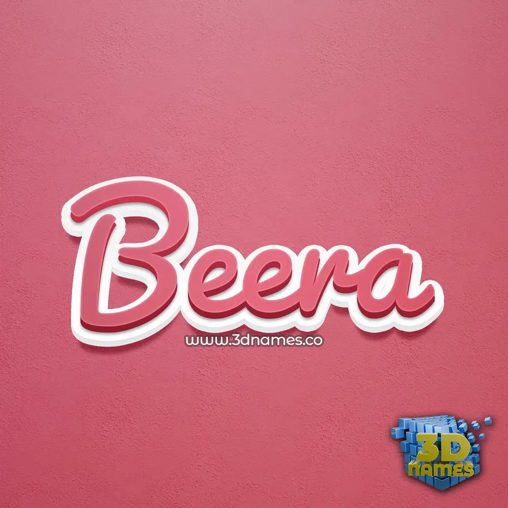 beera in Red Scribble style - 3D name wallpaper