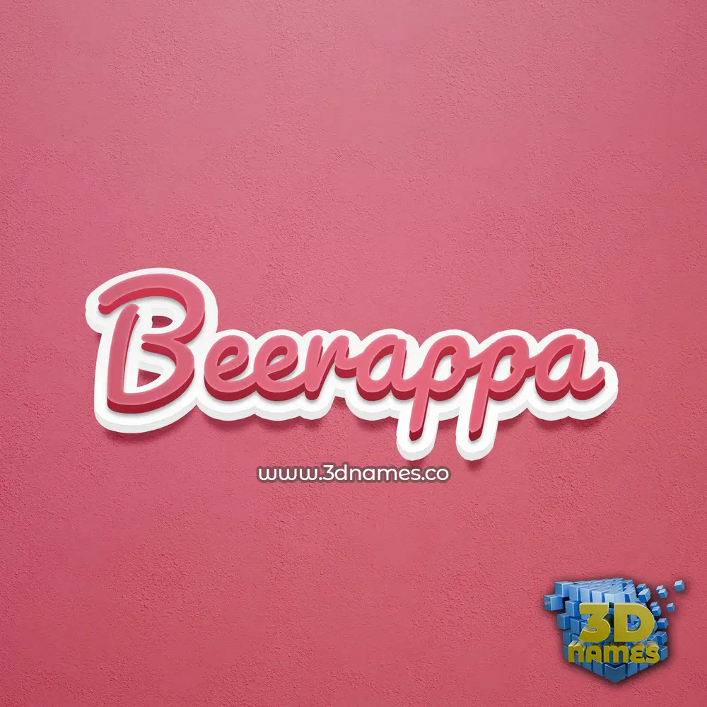 beerappa in Red Scribble style - 3D name wallpaper