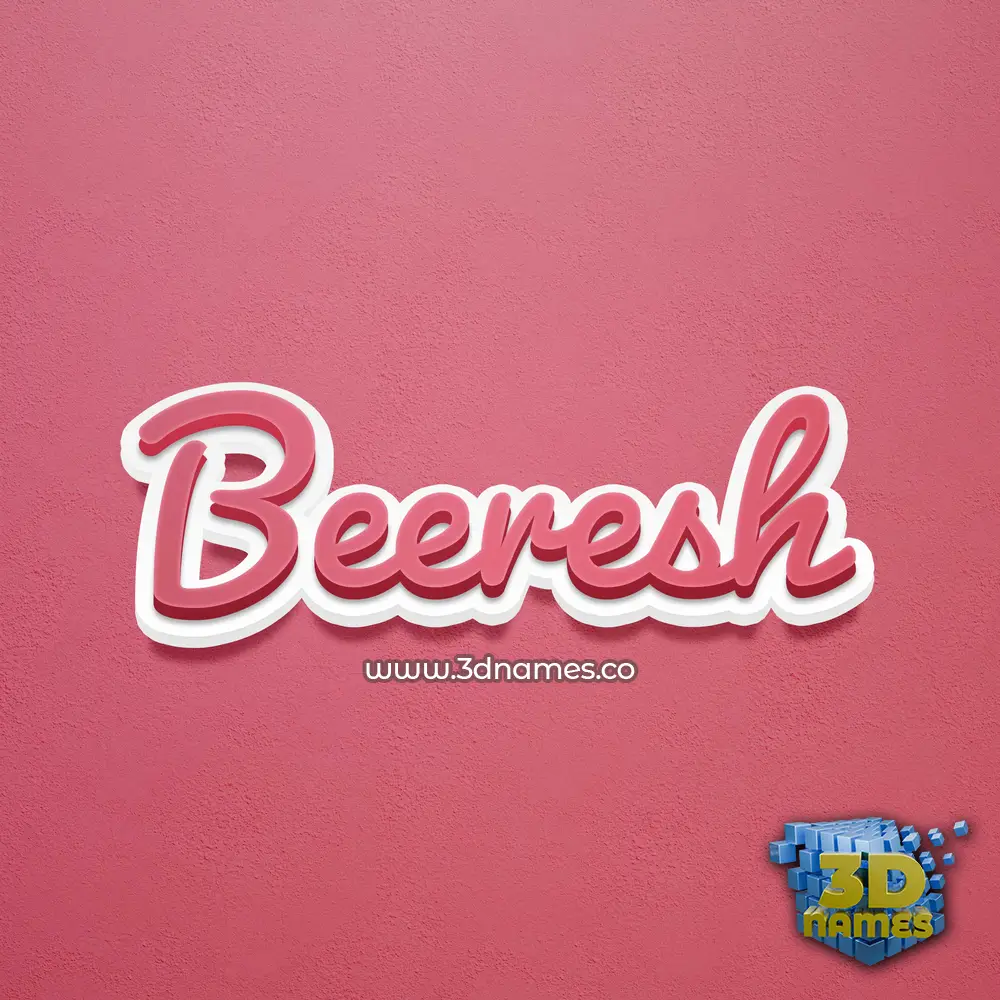beeresh in Red Scribble style - 3D name wallpaper
