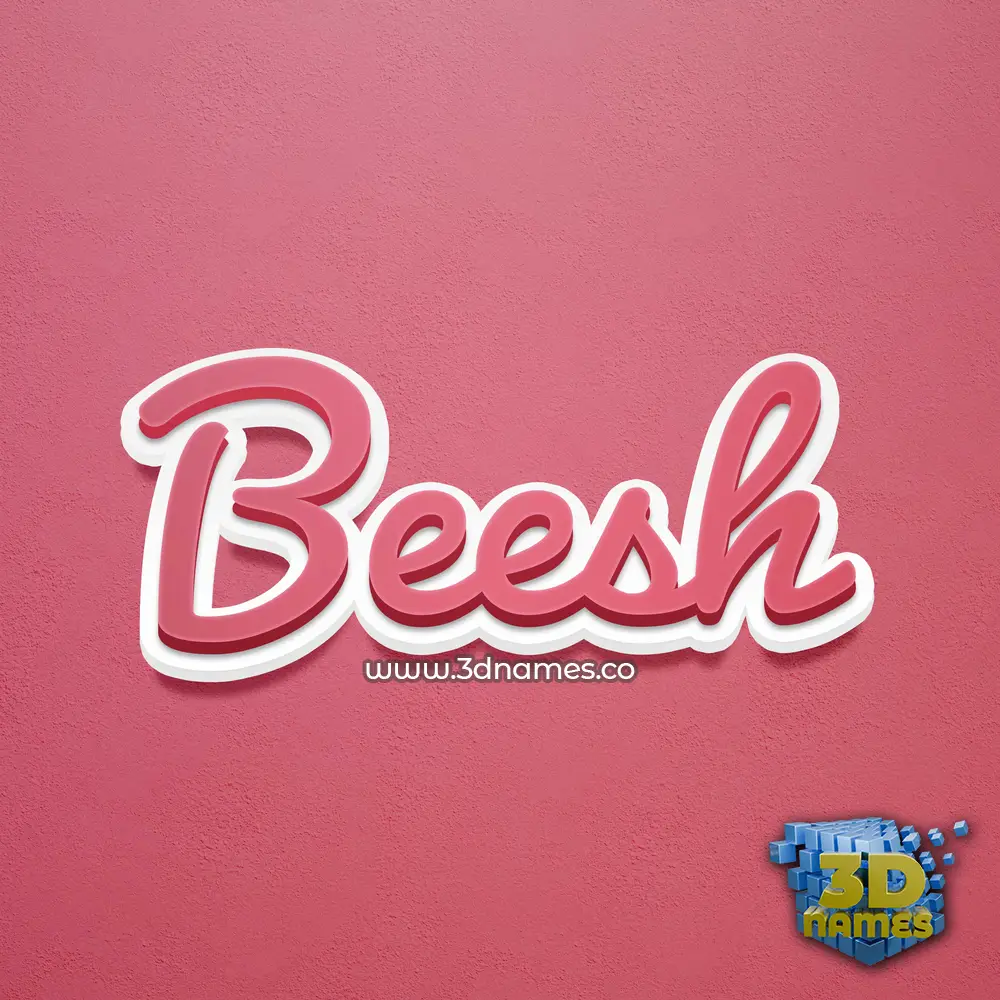 beesh in Red Scribble style - 3D name wallpaper