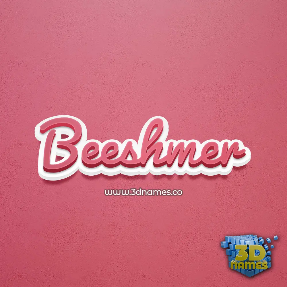 beeshmer in Red Scribble style - 3D name wallpaper