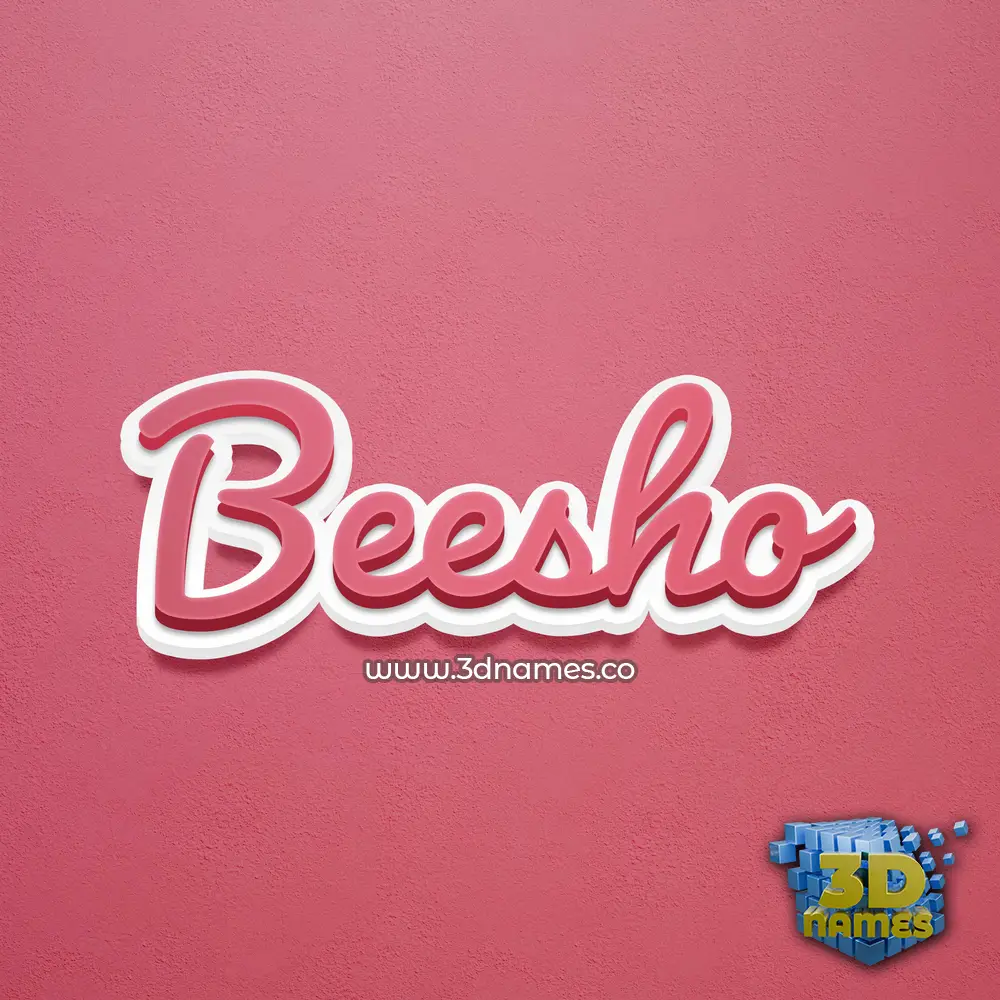 beesho in Red Scribble style - 3D name wallpaper