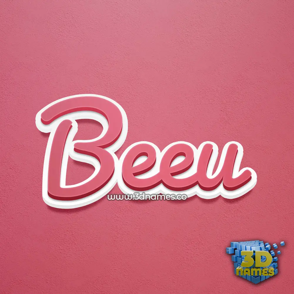 beeu in Red Scribble style - 3D name wallpaper