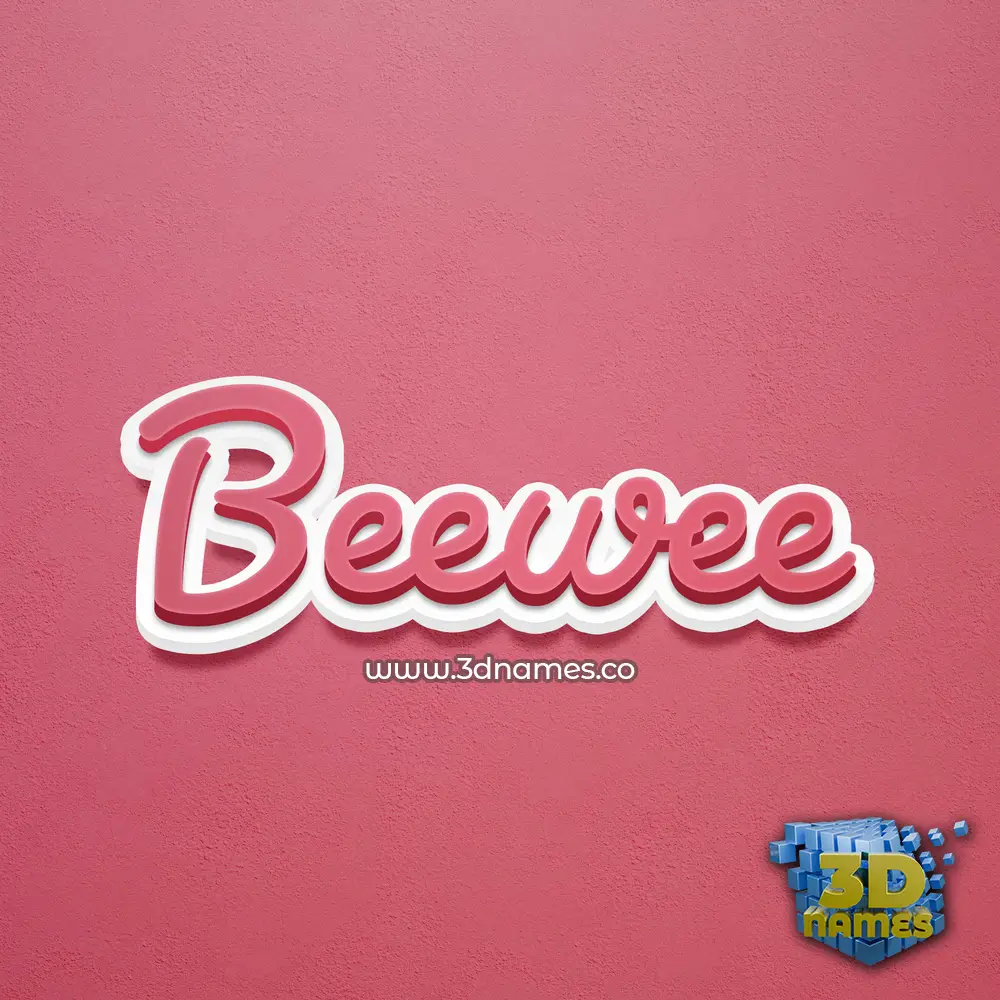 beewee in Red Scribble style - 3D name wallpaper