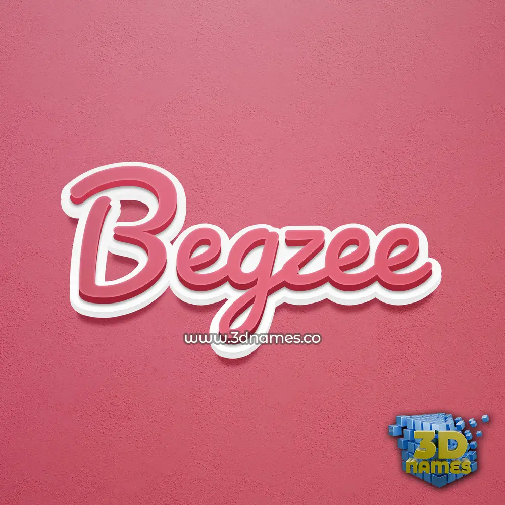 begzee in Red Scribble style - 3D name wallpaper