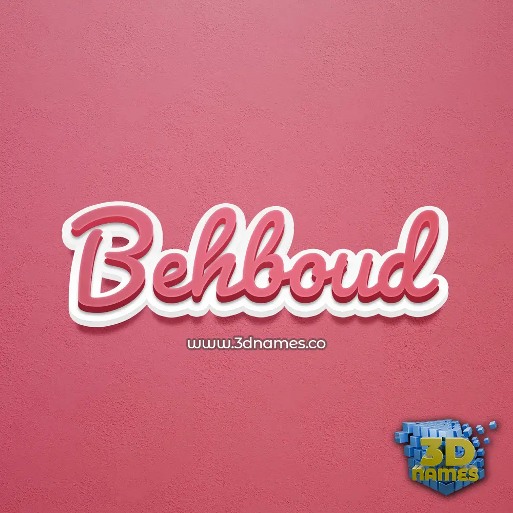 behboud in Red Scribble style - 3D name wallpaper