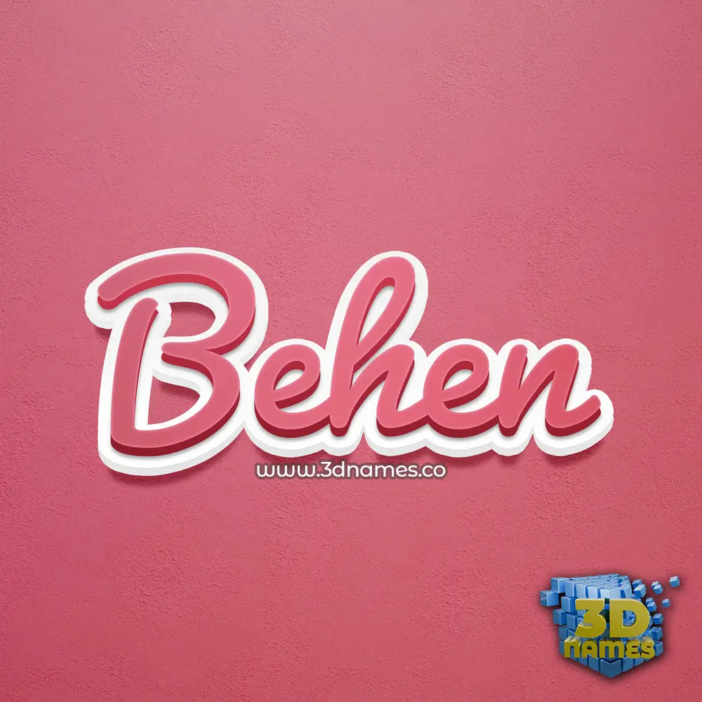 behen in Red Scribble style - 3D name wallpaper