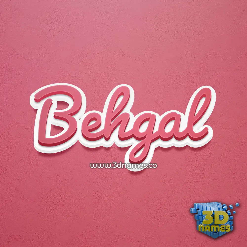 behgal in Red Scribble style - 3D name wallpaper