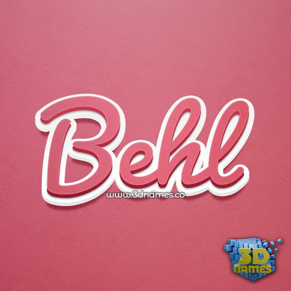 behl in Red Scribble style - 3D name wallpaper