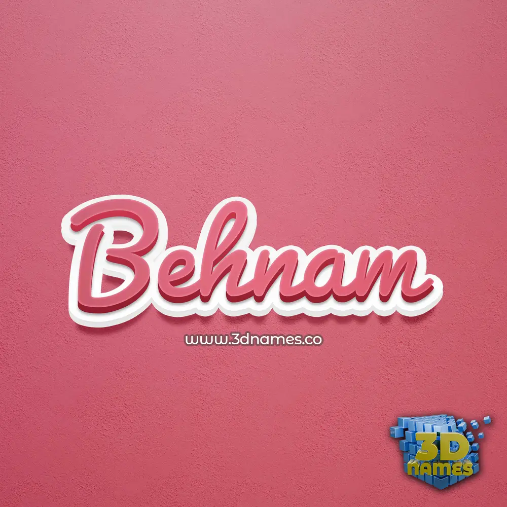 behnam in Red Scribble style - 3D name wallpaper
