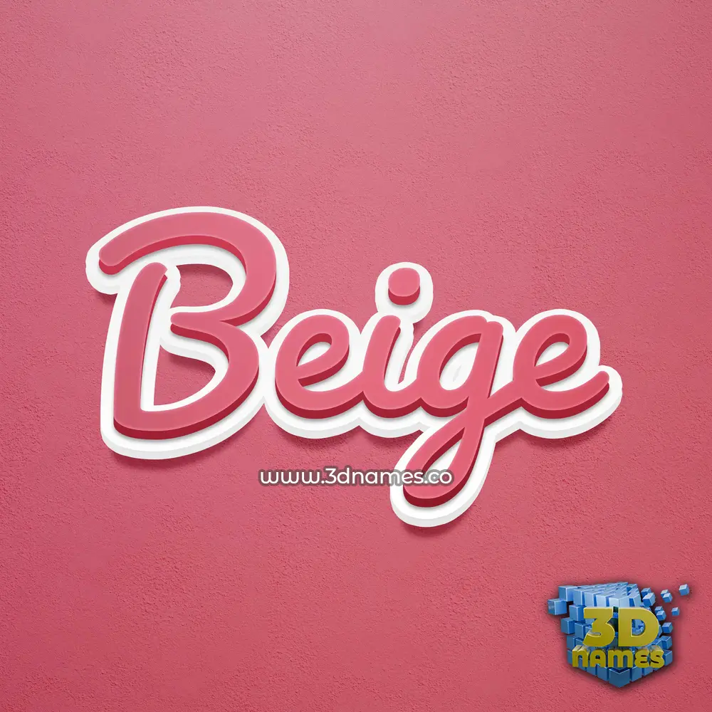 beige in Red Scribble style - 3D name wallpaper