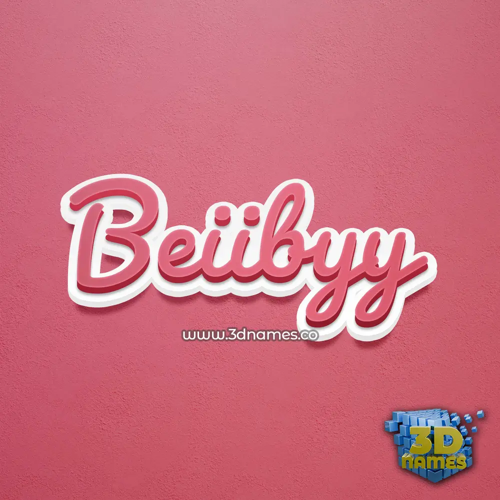 beiibyy in Red Scribble style - 3D name wallpaper