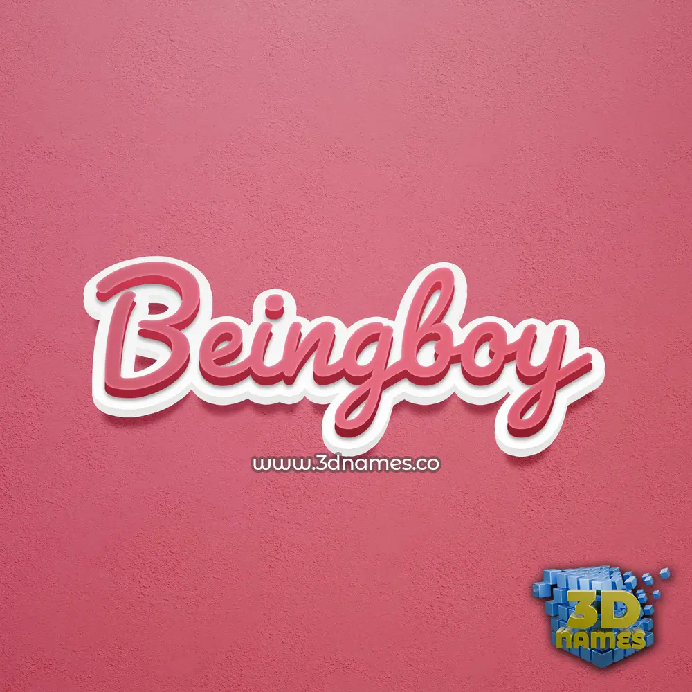 beingboy in Red Scribble style - 3D name wallpaper
