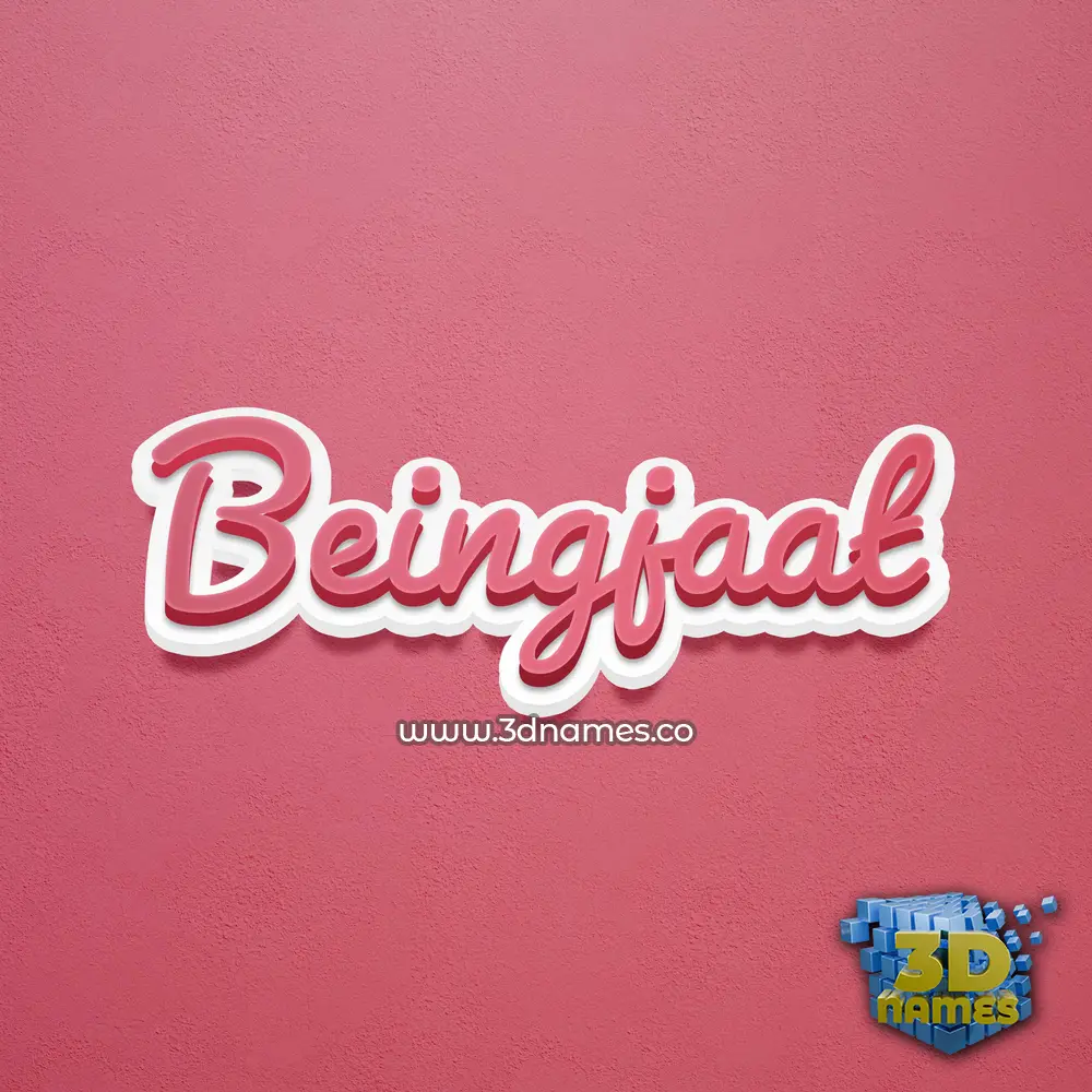 beingjaat in Red Scribble style - 3D name wallpaper