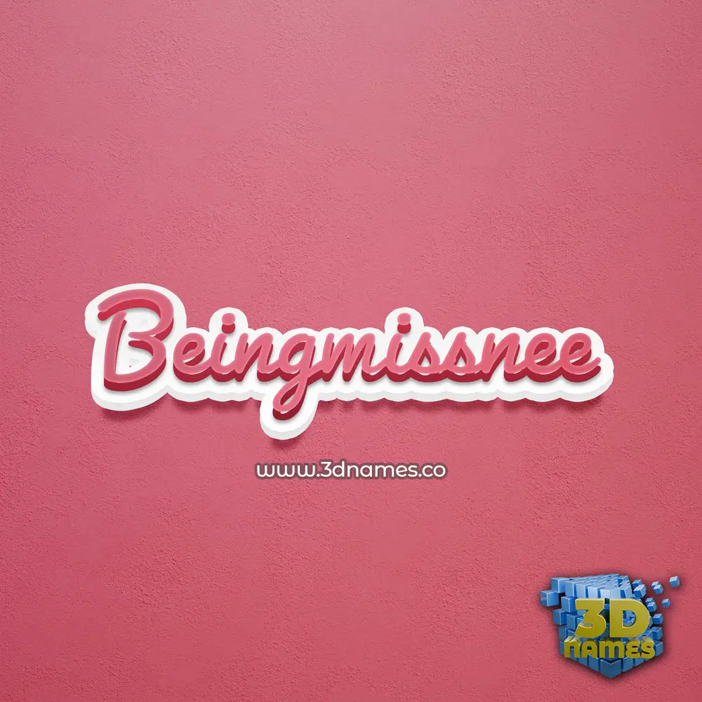 beingmissnee in Red Scribble style - 3D name wallpaper
