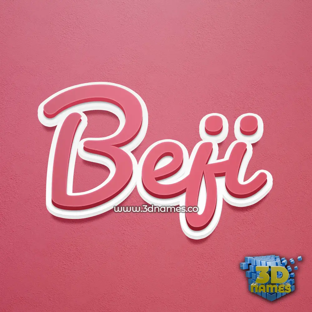 beji in Red Scribble style - 3D name wallpaper
