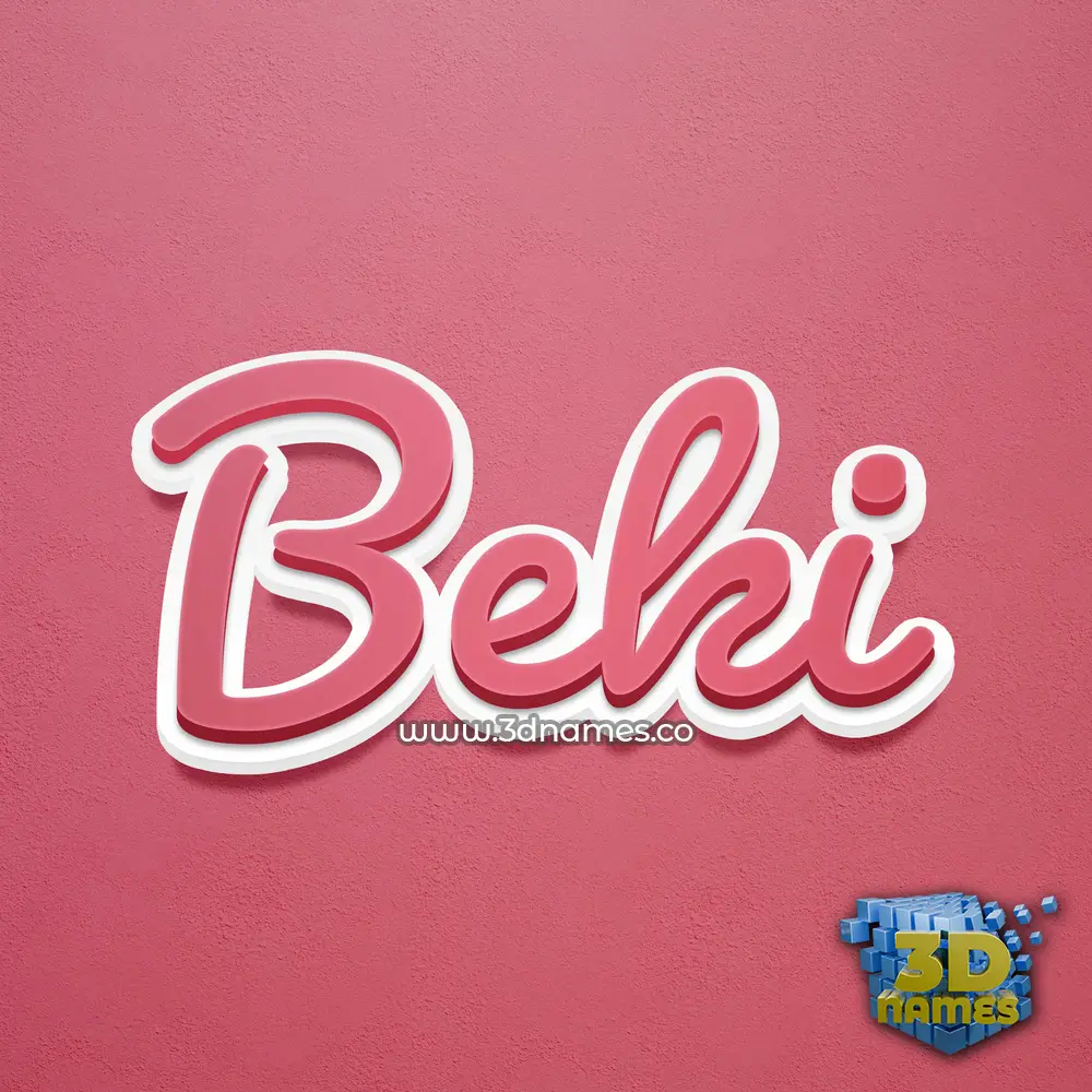 beki in Red Scribble style - 3D name wallpaper