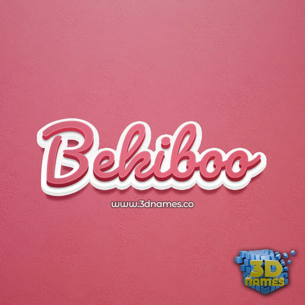 bekiboo in Red Scribble style - 3D name wallpaper