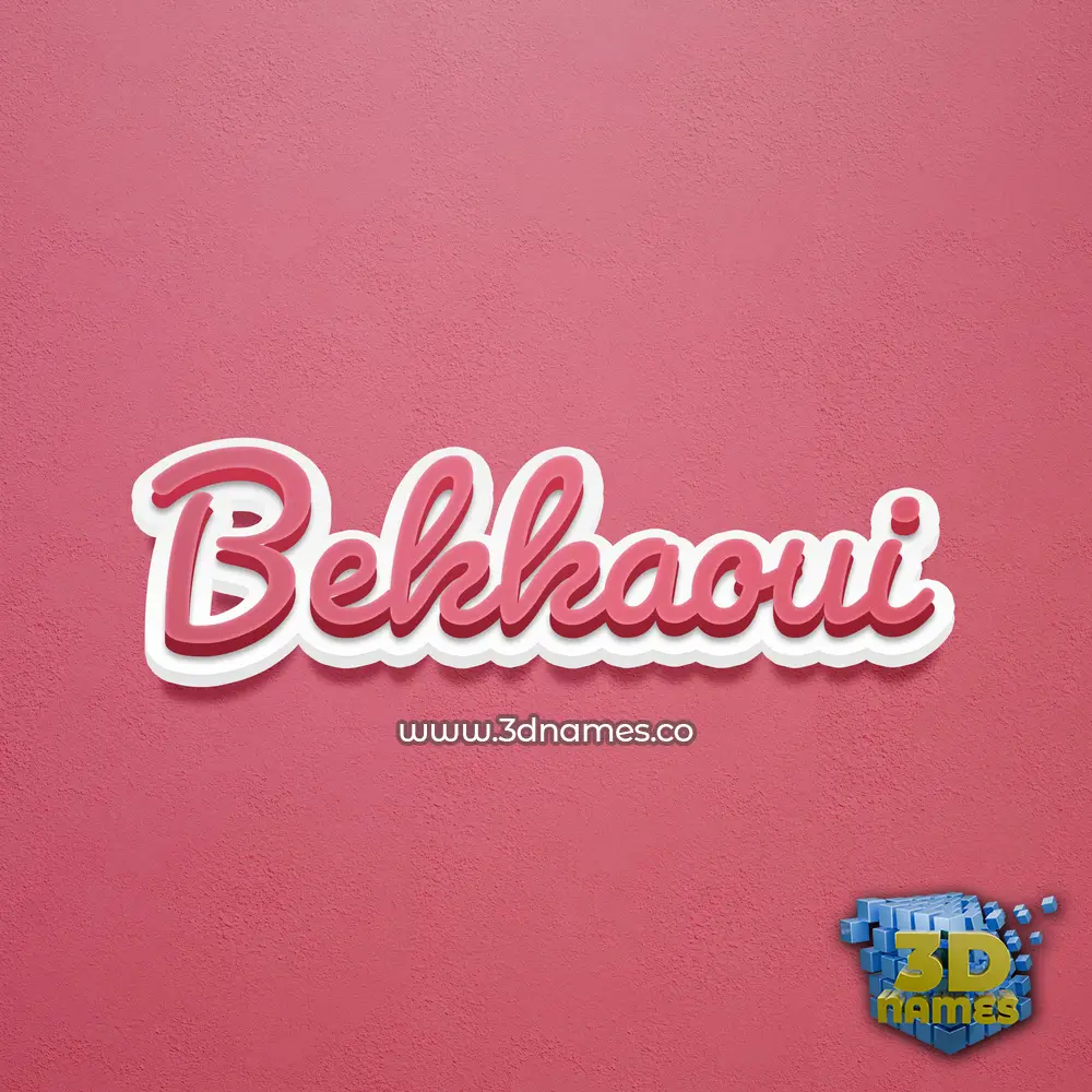 bekkaoui in Red Scribble style - 3D name wallpaper
