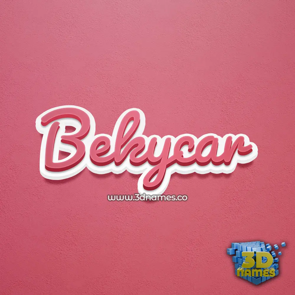 bekycar in Red Scribble style - 3D name wallpaper