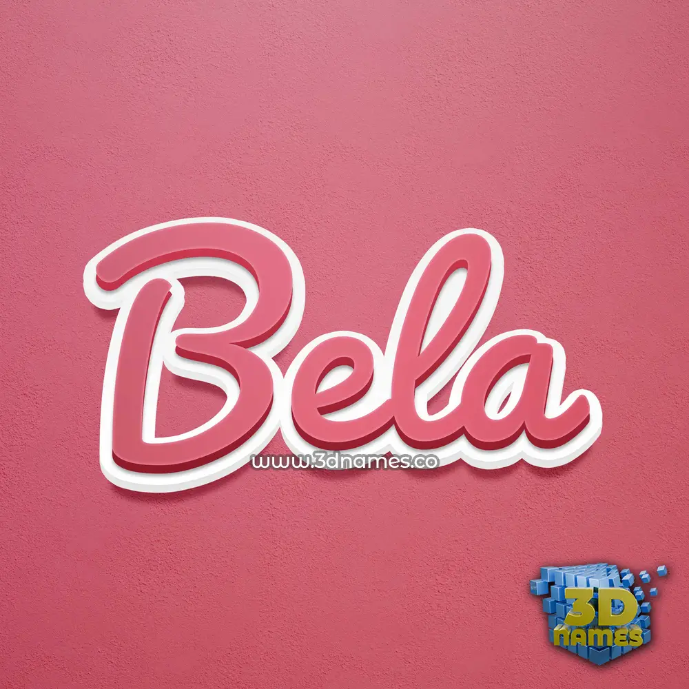 bela in Red Scribble style - 3D name wallpaper