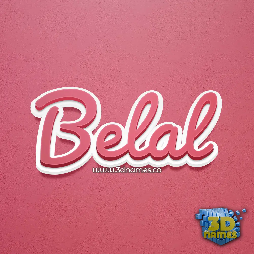 belal in Red Scribble style - 3D name wallpaper