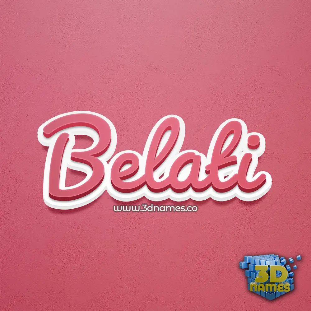 belati in Red Scribble style - 3D name wallpaper