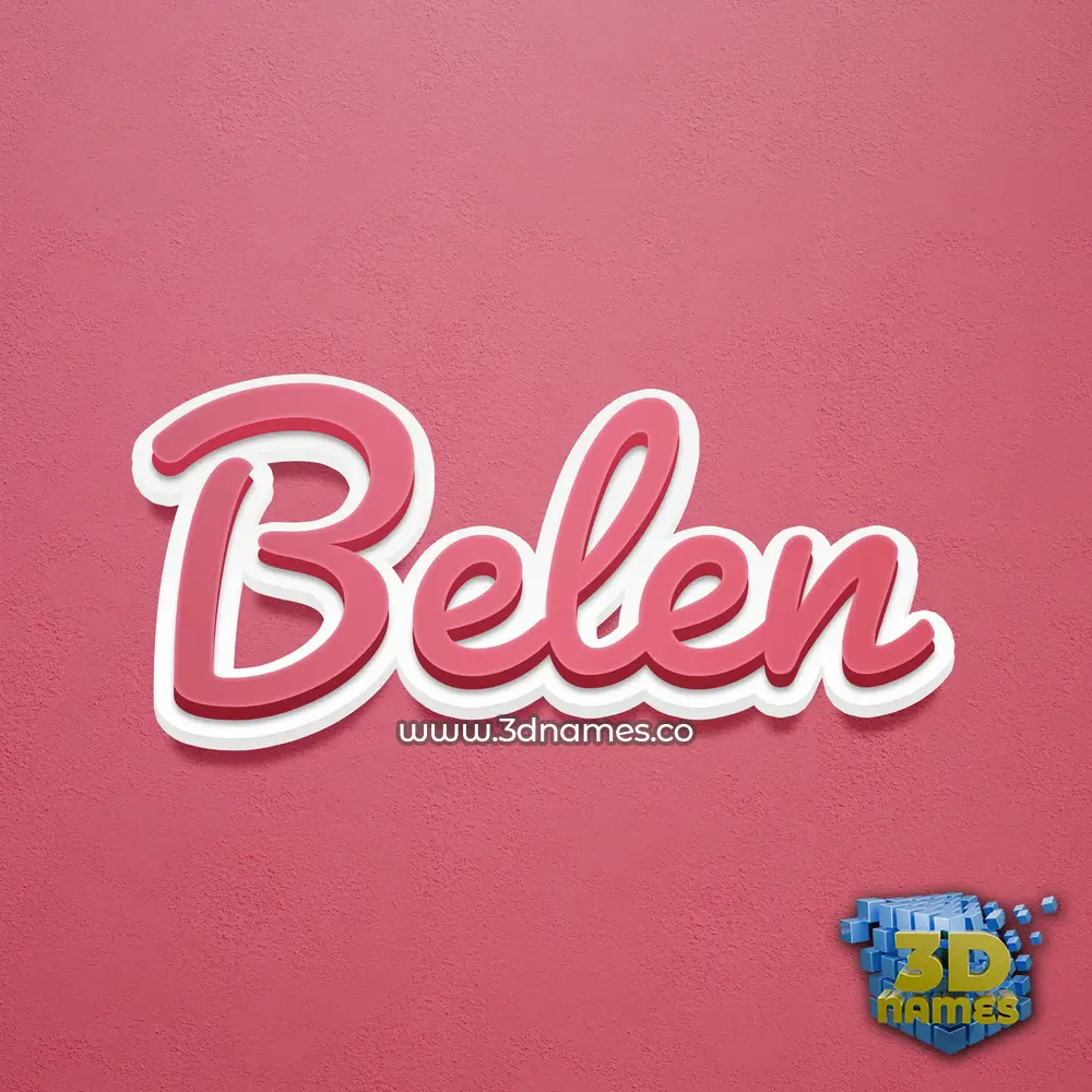 belen in Red Scribble style - 3D name wallpaper