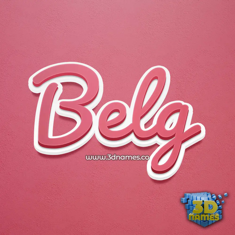 belg in Red Scribble style - 3D name wallpaper