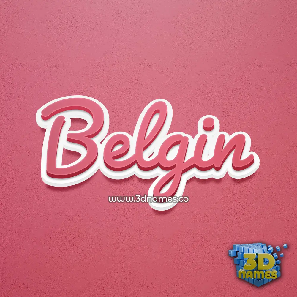 belgin in Red Scribble style - 3D name wallpaper