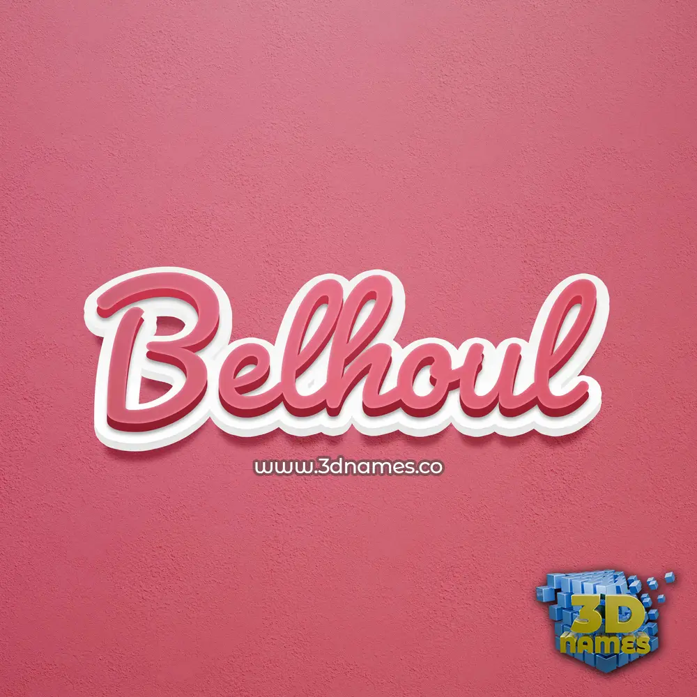 belhoul in Red Scribble style - 3D name wallpaper
