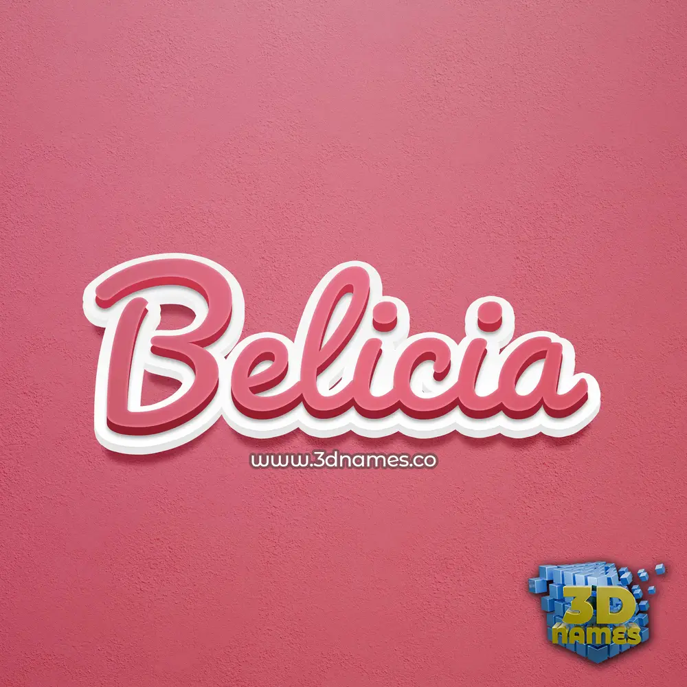 belicia in Red Scribble style - 3D name wallpaper