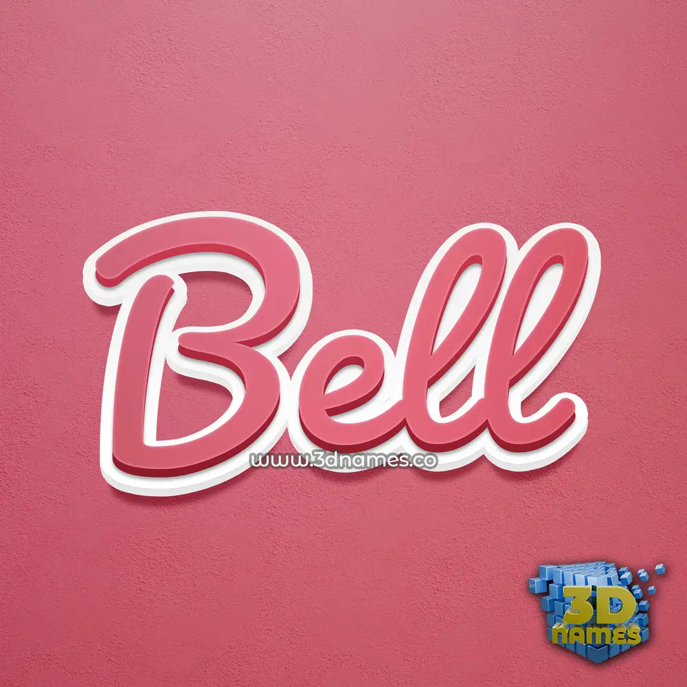 bell in Red Scribble style - 3D name wallpaper