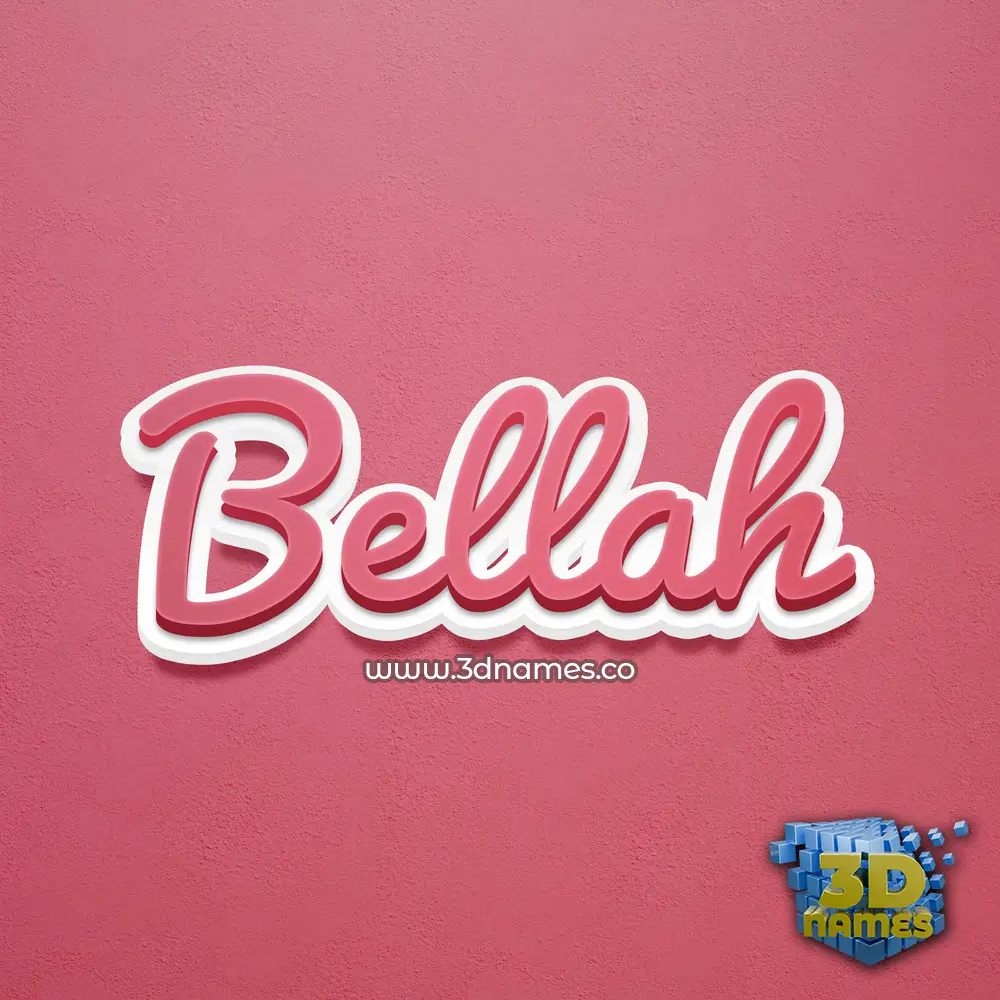 bellah in Red Scribble style - 3D name wallpaper
